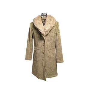 Gorgeous 70s Penny Lane Tapestry Coat Faux Fur Detachable Collar
Covered Buttons